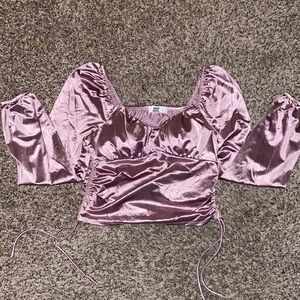 Satin pink long sleeve top